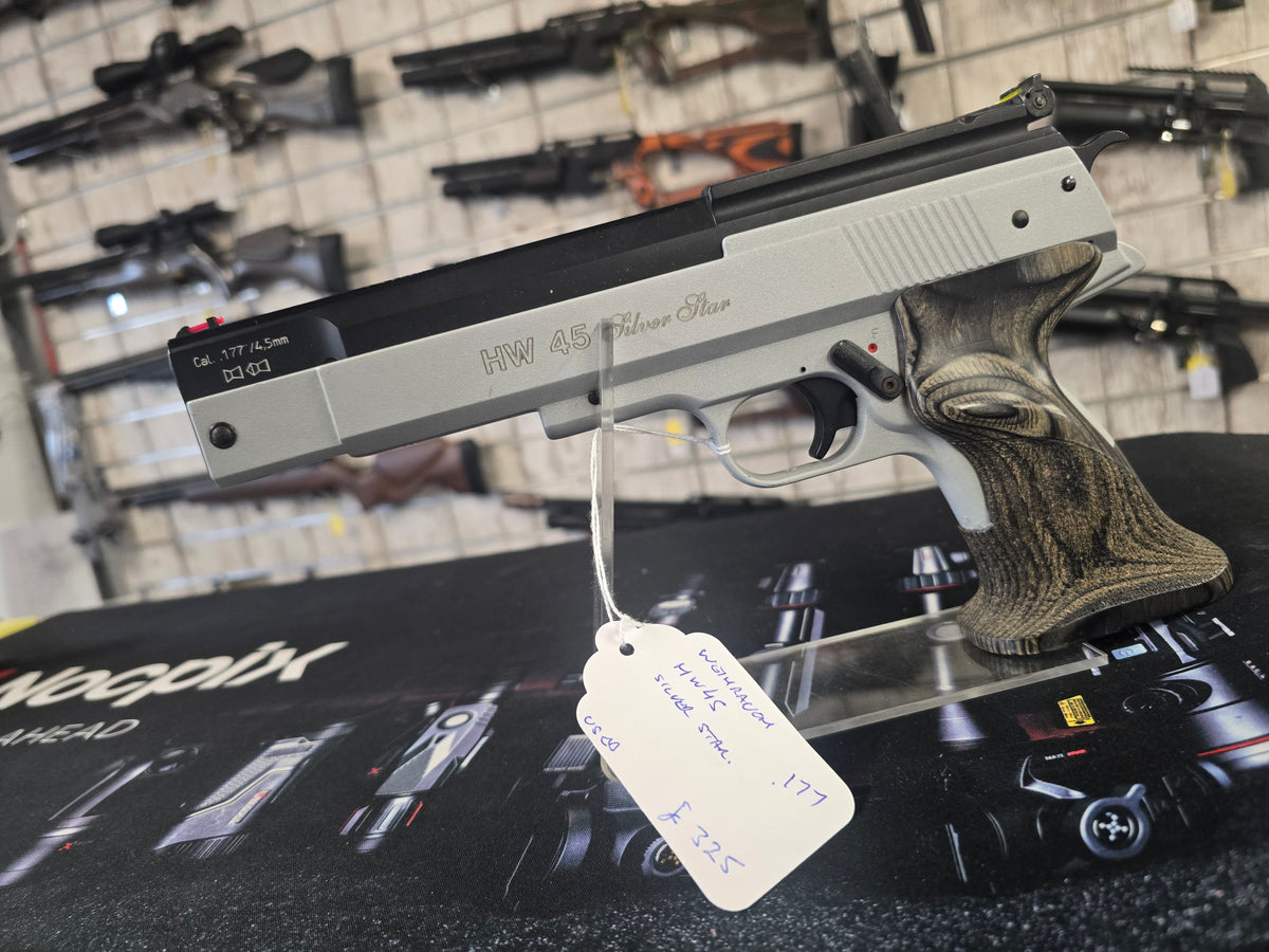 USED Weihrauch HW45 Silver Star .177 Pellet Pistol SH101026009