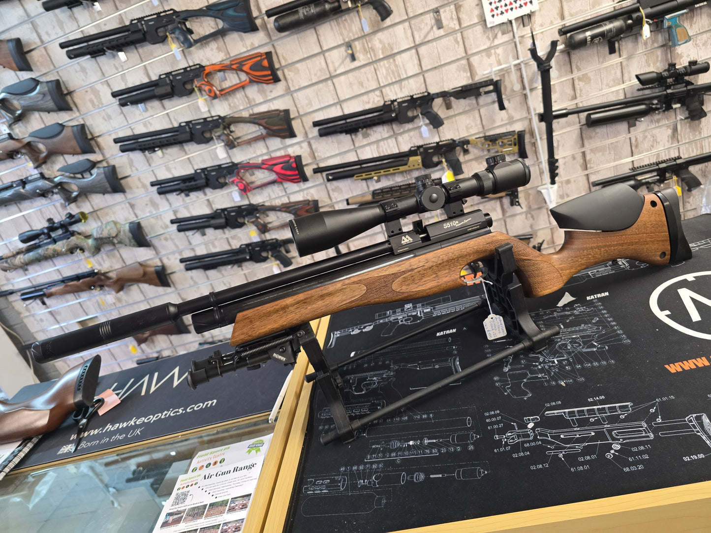 USED Air Arms S510R Ultimate Springer .22 PCP RIFLE SH041025002